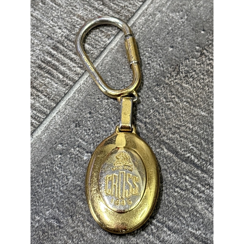1845 Mark Cross Brass Key Chain Fob Made in Italy